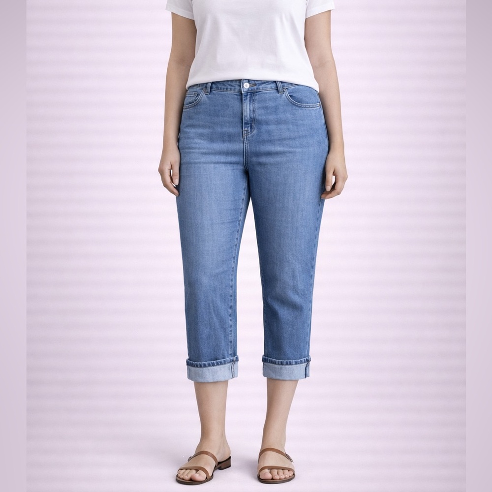 Axcess Blue Ankle Cropped Jeans